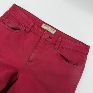 Marc By Marc Jacobs Jeans Womens 28 Red Skinny Denim Pants MJ Logo Mid Rise